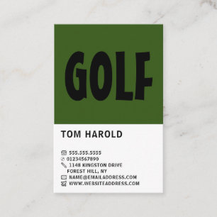 Modern Bold, Golf Club, Golfer, Golf Coach Business Card