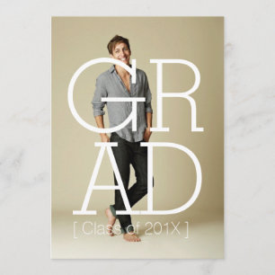 Modern Bold Grad Party Invitation Photo Card