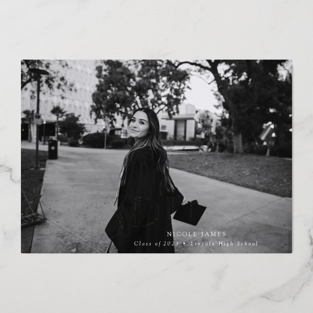 Modern Bold Graduation Announcement Foil Pressed (Front)