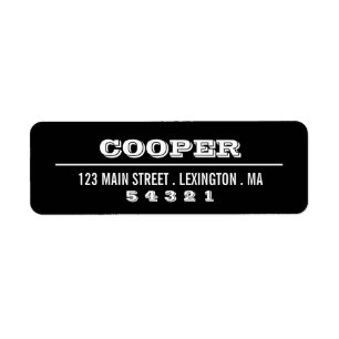 Modern Bold Graphic Black White Address Label