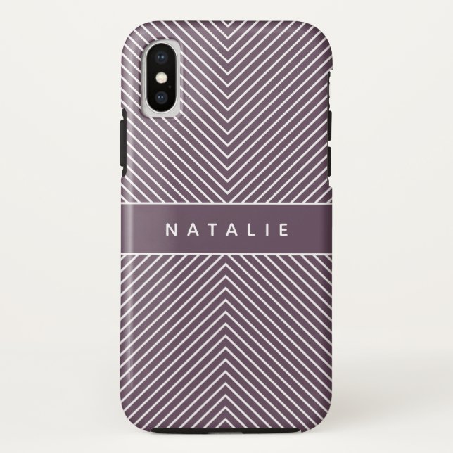 Modern, bold, graphic geometric stripe personalise Case-Mate iPhone case (Back)