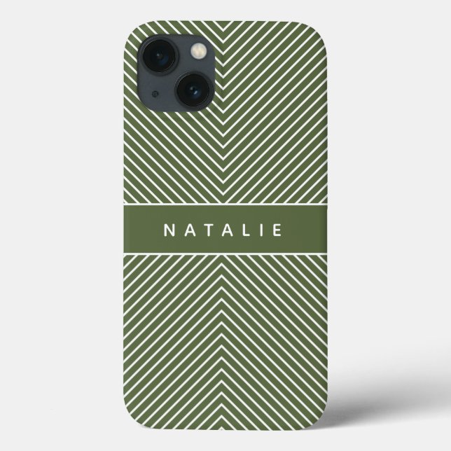 Modern bold, graphic geometric stripe personalised Case-Mate iPhone case (Back)