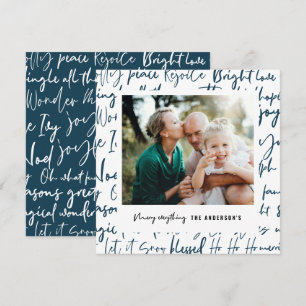 Modern bold graphic typography christmas photo holiday card