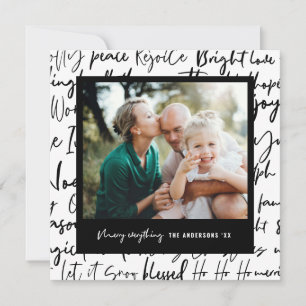 Modern bold graphic typography christmas photo holiday card