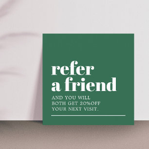 Modern Bold Green White Beauty Salon Referral Card