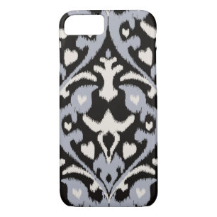 Modern bold grey black ikat tribal pattern Case-Mate iPhone case