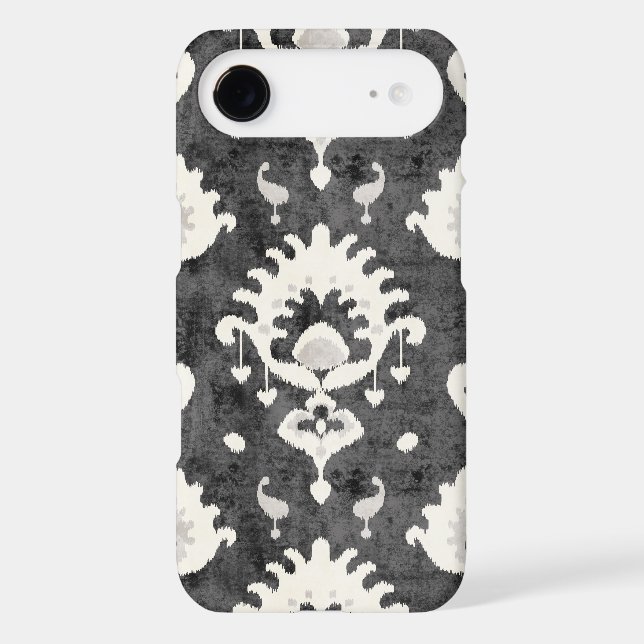 Modern bold grey black ikat tribal pattern Case-Mate iPhone case (Back)