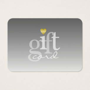 Modern Bold Grey Ombre Gold Heart Gift Heart