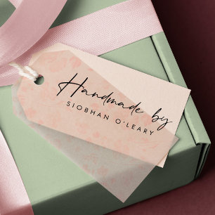 Modern Bold Handwritten Calligraphy "Handmade by" Rubber Stamp