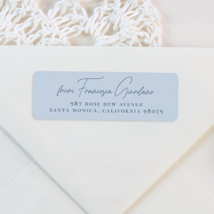 Modern Bold Handwritten Dusty Blue Return Address