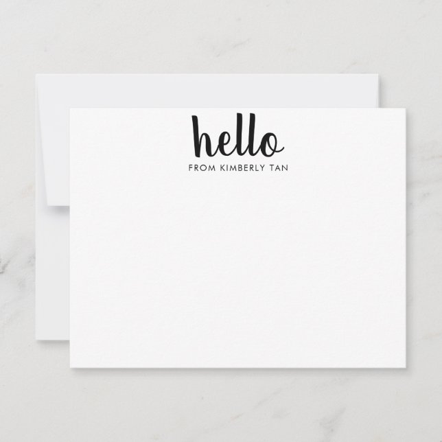 Modern Bold HELLO Script From Name Typography Card (Front)