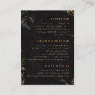Modern Bold Holly Berries Christmas Wedding Detail Enclosure Card