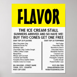 Modern Bold, Ice Cream Parlour Advertising Poster