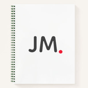 Modern Bold Initials Striking Statement Fun Blue Notebook