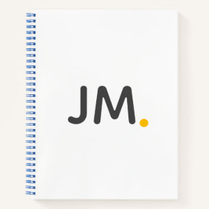 Modern Bold Initials   Stylish Mustard Monogram Notebook