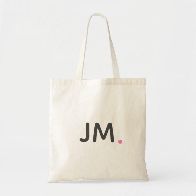 Modern Bold Initials Stylish Trendy Pink Monogram Tote Bag (Front)