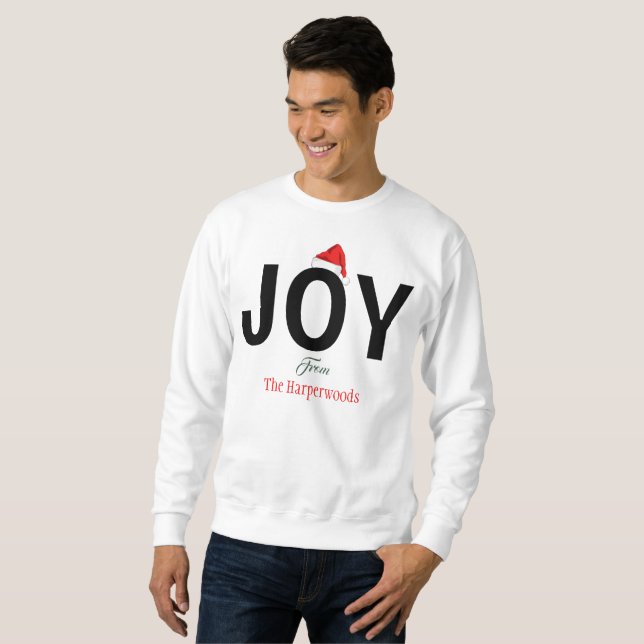 Modern Bold JOY Simple Elegant Christmas Family Sweatshirt (Front Full)
