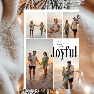 Modern Bold Joyful Holidays Family Photo Holiday Card