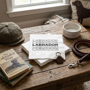 Modern Bold Labrador Typography Graphic  Napkin