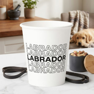 Modern Bold Labrador Typography Graphic  Paper Cups
