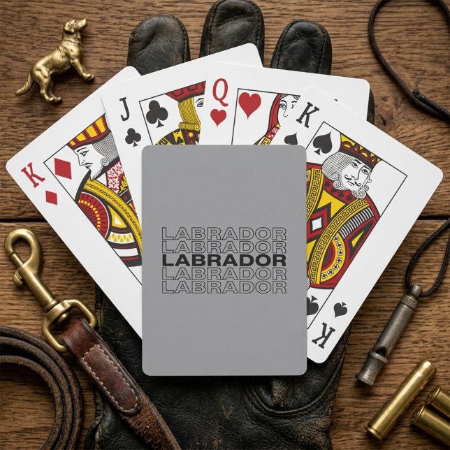 Modern Bold Labrador Typography Graphic  Playing Cards (Creator Uploaded)