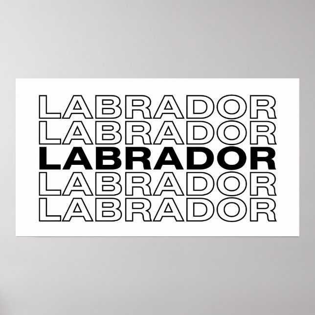 Modern Bold Labrador Typography Graphic  Poster (Front)