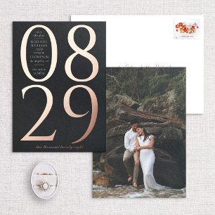 Modern Bold Large Date on Black Save the Date