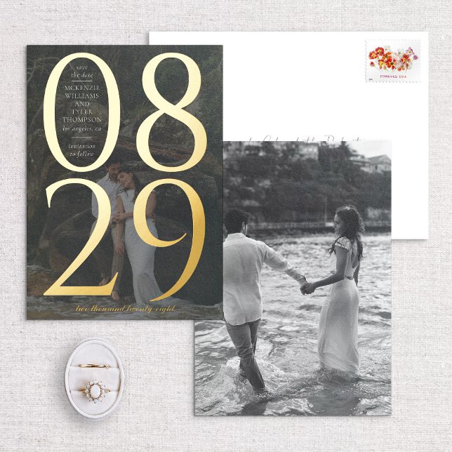 Modern Bold Large Date Photo Save The Date (Creator Uploaded)