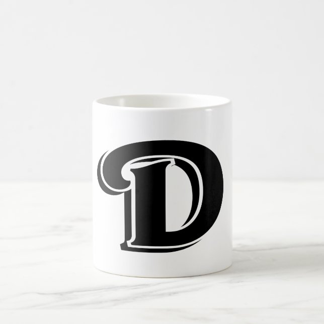 Modern Bold  Letter D Simple Monogram Coffee Mug (Center)