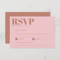 Modern Bold Lettering Terracotta Pink Wedding