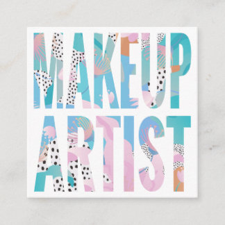 Modern bold makeup artist abstract fashion pattern square business card