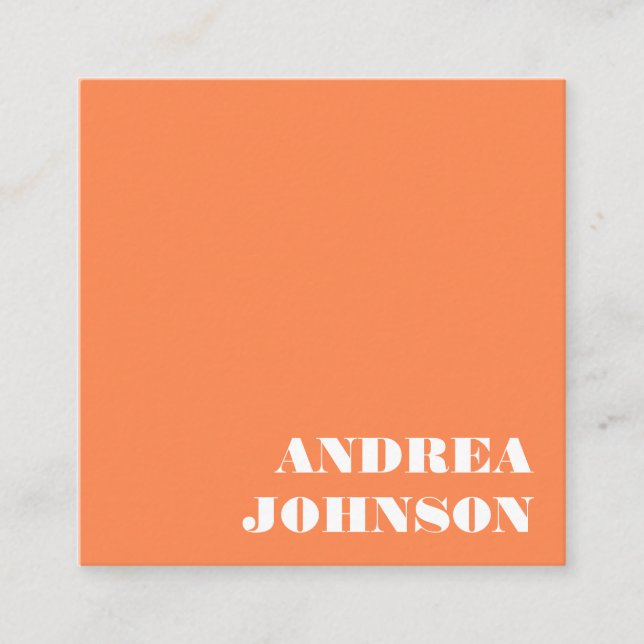 Modern Bold Minimal Typography Retro Colours Simpl Square Business Card (Front)
