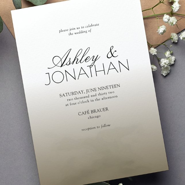 Modern Bold & Minimalist Brown Wedding Invitation (Creator Uploaded)