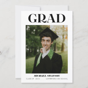 Modern Bold Minimalist Grad Announcement