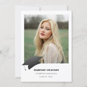 Modern Bold Minimalist Grad Announcement Cap