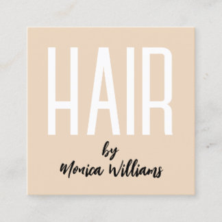 Modern bold minimalist hair salon square business card