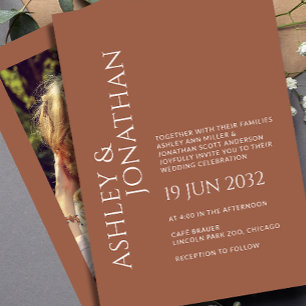 Modern Bold & Minimalist Photo Wedding Invitation