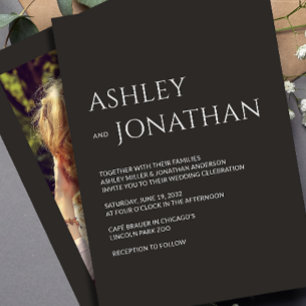 Modern Bold & Minimalist Photo Wedding Invitation