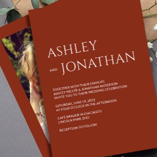 Modern Bold & Minimalist Photo Wedding Invitation