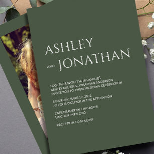 Modern Bold & Minimalist Photo Wedding Invitation