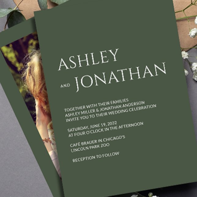 Modern Bold & Minimalist Photo Wedding Invitation (Creator Uploaded)