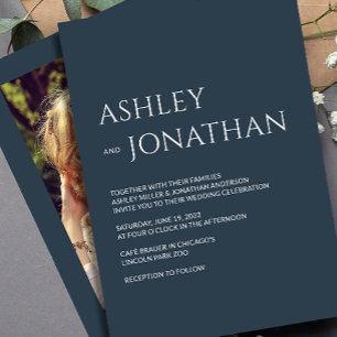 Modern Bold & Minimalist Photo Wedding Invitation