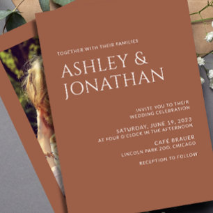Modern Bold & Minimalist Photo Wedding Invitation