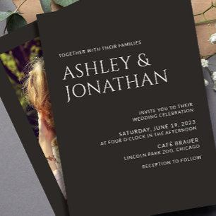 Modern Bold & Minimalist Photo Wedding Invitation
