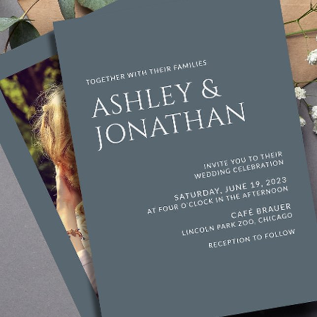 Modern Bold & Minimalist Photo Wedding Invitation (Creator Uploaded)