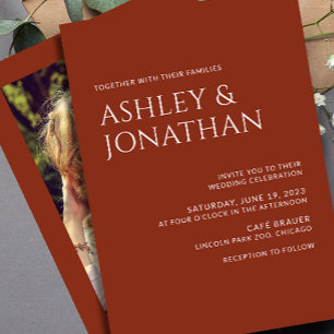 Modern Bold & Minimalist Photo Wedding Invitation