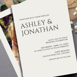 Modern Bold & Minimalist Photo Wedding Invitation