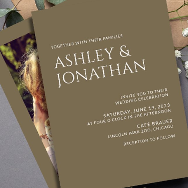 Modern Bold & Minimalist Photo Wedding Invitation (Creator Uploaded)