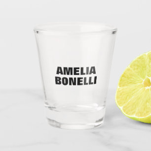 Modern Bold Minimalist Professional Add Own Name Shot Glass