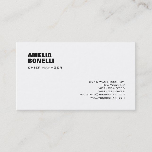 Modern Bold Minimalist Professional  Business Card (Front)